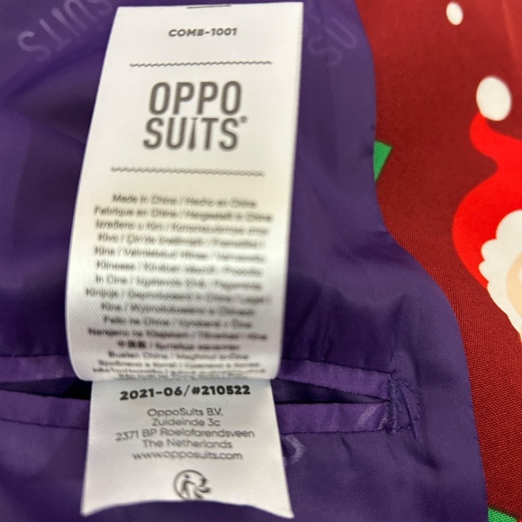 Oppo Suits Christmas Holiday Santa/ Rudolph Red Mens Suit Jacket - Picture 8 of 10